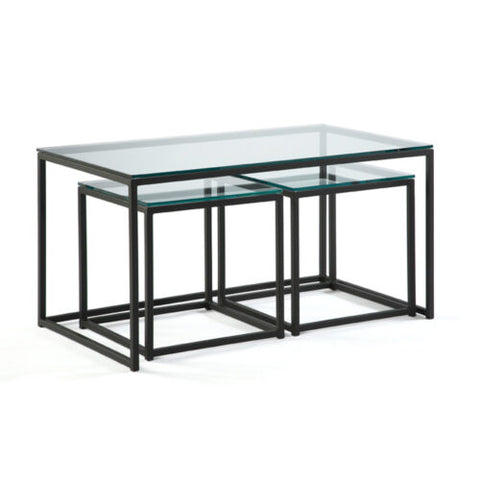 Custom metal USA made Glass Cubic Nesting Cocktail Table furniture store Indianapolis Indiana