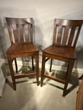 Amish Solid Hardwood Glenmont 30" Set of 2 Bar Stools *Floor Sample*