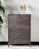 Champagne Solid Hardwood 5 Drawer Chest Bedroom Furniture  Store Indianapolis Carmel