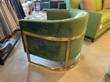 Green & Gold 2781 Premier Metal Leg Barrel Chair --- Floor Sample ---