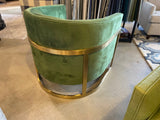 Green & Gold 2781 Premier Metal Leg Barrel Chair --- Floor Sample ---