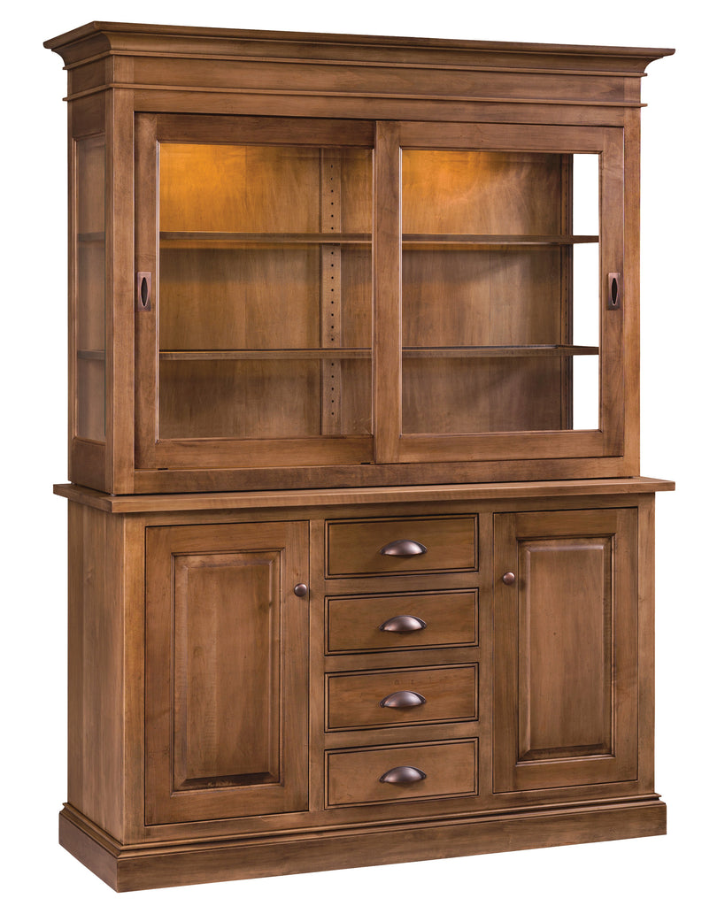 Amish Solid Hardwood Normandy Buffet and Hutch - Thumbnail 2