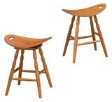 Solid Hardwood Dining Room Saddle Seat Stool Chair - HomePlex Furniture Featuring USA Made Quality Furniture