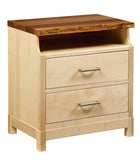 Westmere Amish Solid Hardwood Live Edge 2 Drawer Nightstand